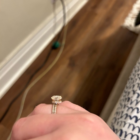 Moissanite Engagement Ring & Band - Picture 3 of 8